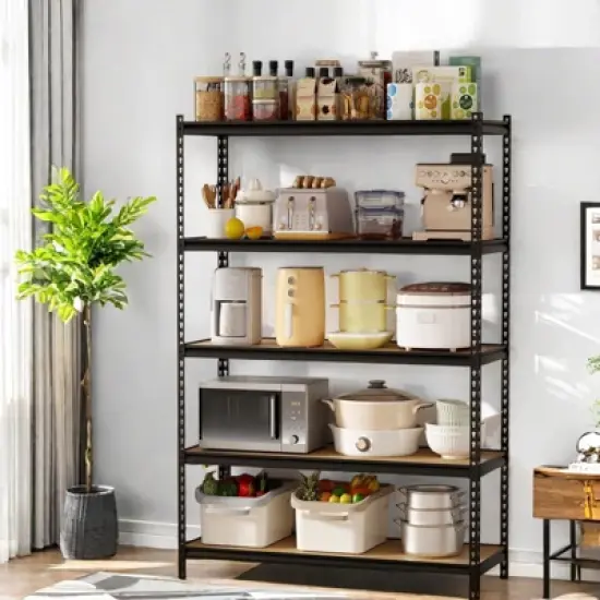 5 Tier Garage Storage Shelves, Heavy Duty Utility Shelves Metal Shelving Unit, Adjustable Storage Shelves Utility Rack image {1}