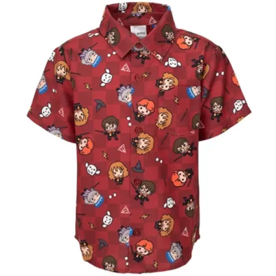 Harry Potter Dumbledore Ron Weasley Hedwig Owl Hawaiian Button Down Shirt Little Kid to Big Kid  image {6}