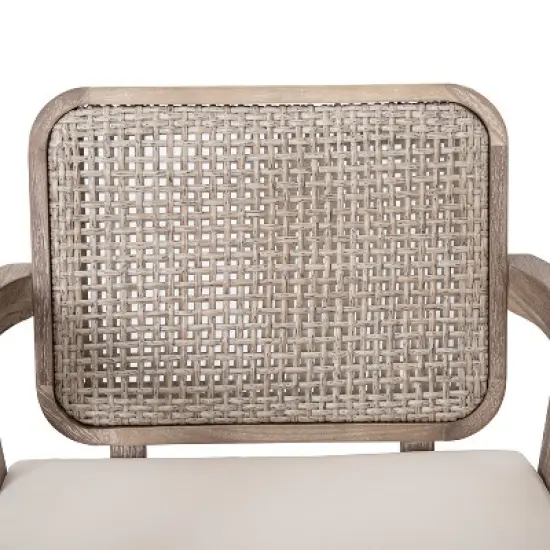 Christopher Knight Home Terry Patio Rustic Acacia Wood Club Chair with Water Resistant Cushions image {6}