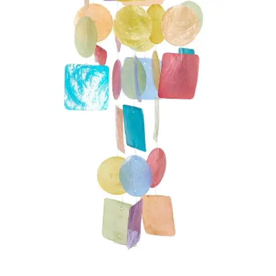 5" Glass Coastal Abstract Windchime - Olivia & May image {2}