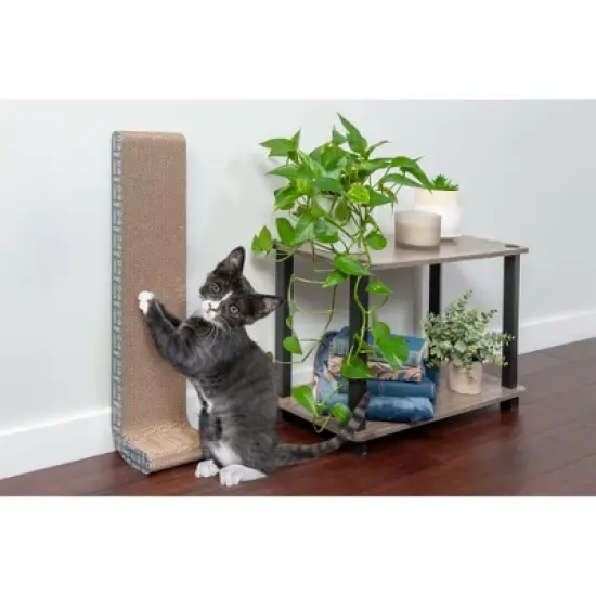 Wall-Mounted Corrugated Cat Scratcher with Catnip, 2-Pack image {2}