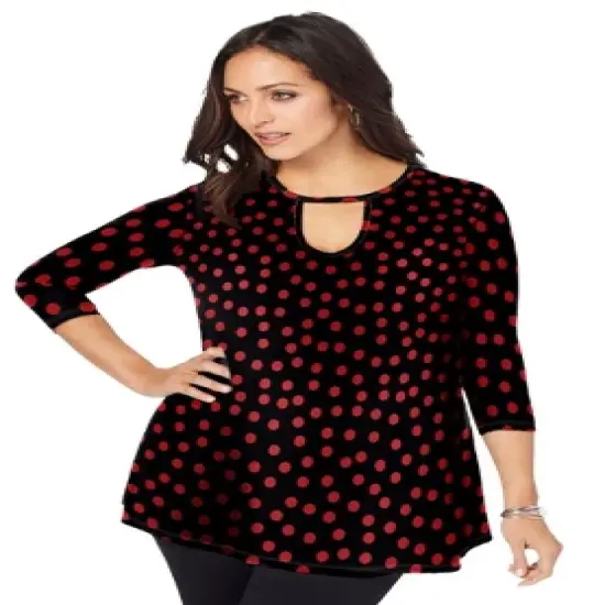 Jessica London Women&rsquo;s Plus Size Keyhole Swing Tunic image {14}
