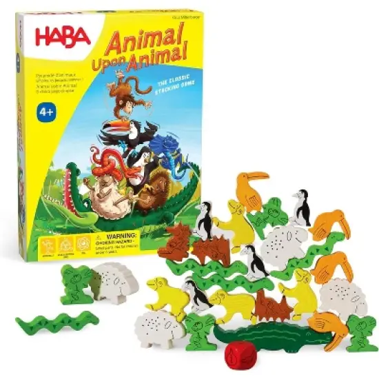 HABA Animal Upon Animal - Classic Wooden Stacking Game: Ultimate Family Board Games for Kids and Adults, Party Games and Fun Dexterity Kids Games 4-8 image {8}