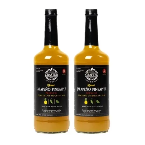 Crafted Cocktails Jalapeno Pineapple Mix: 2 Pack: Pineapple, Jalapeo and Lime with Organic Agave: 60 Calories, Makes Margaritas and Mai Tais image {9}