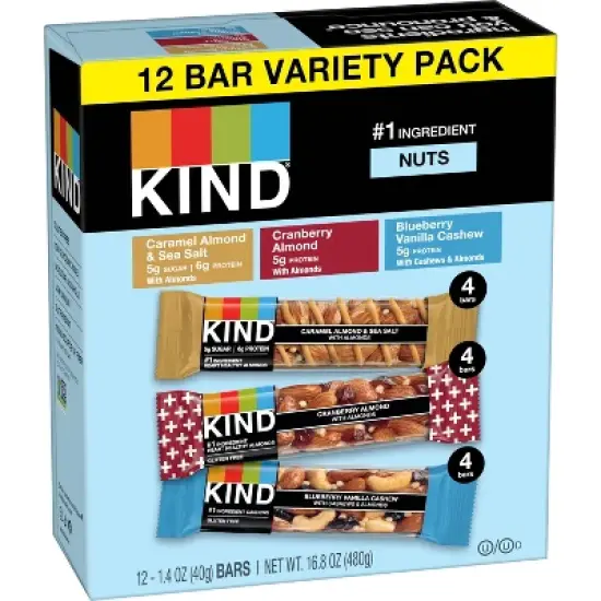 KIND Nutrition Bars Variety Pack - 12ct image {10}