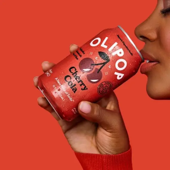 OLIPOP Cherry Cola Prebiotic Soda - 12 fl oz Can image {7}