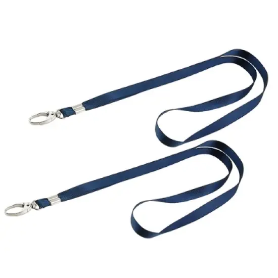 Unique Bargains Dark Blue Nylon Neck Strap String Keys Holder Lanyard 16.1" Long 2 Pcs image {1}