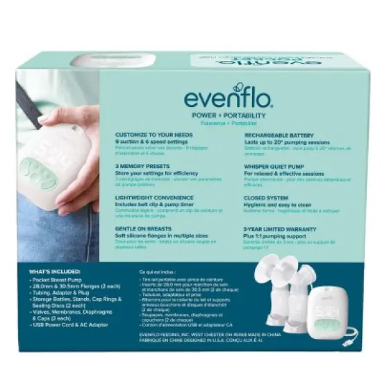 Evenflo Pocket Double Electric Portable Breast Pump image {8}