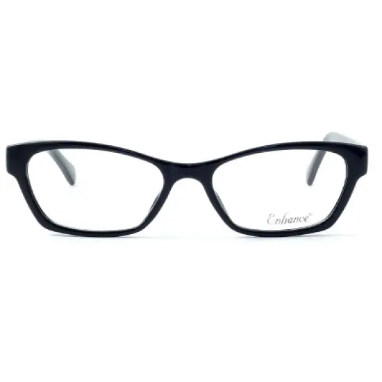 Enhance Optical Designer Reading Glasses EN3903-BLK-49 mm Black Crystal Cateye image {3}