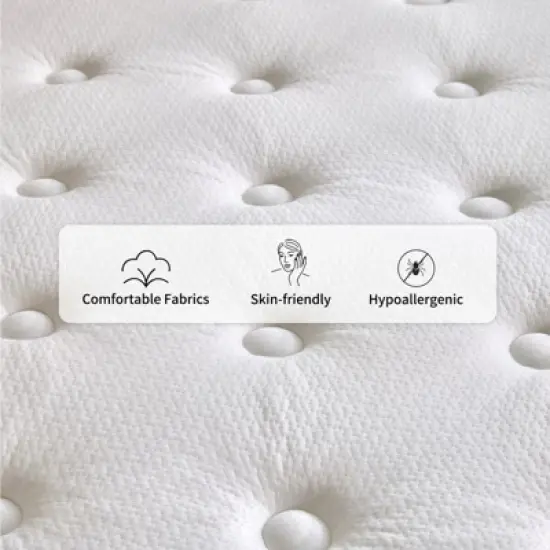 Swedrea Hybrid Mattress Gel Medium Memory Foam in White image {8}