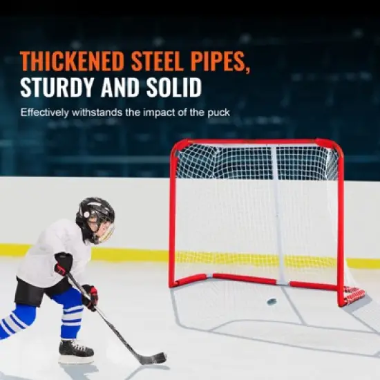 VEVOR Youth Street Hockey Net, Indoor Outdoor Steel Hockey Goal, Portable Lightweight Youth Street + Roller for Kids image {2}