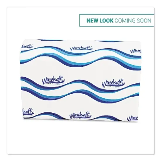 Windsoft Multifold Paper Towels, 1-Ply, White, 9.25 x 9.5, 250/Pack, 16 Packs/Carton image {8}