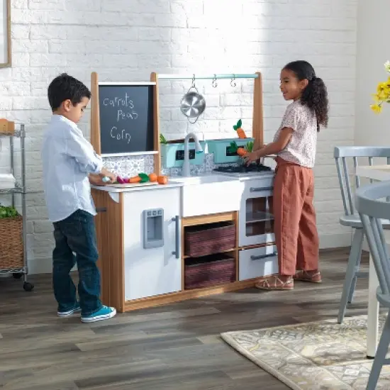 Kidkraft Farmhouse Play Kitchen with 18pc Accessory Play Set image {1}