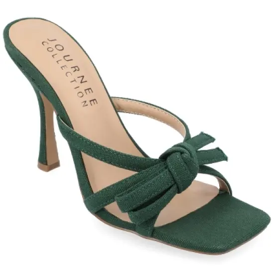 Journee Collection Womens Cilicia Slip On Multi Strap Open Toe Pumps image {12}