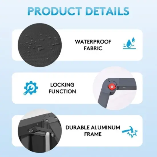 Hyleory Adjustable Aluminum Folding Chaise Lounge - Locking Legs for Secure Relaxation image {7}