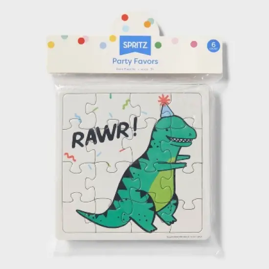 6ct Fossil Friends Dinosaur Puzzle Party Favors - Spritz&trade; image {2}