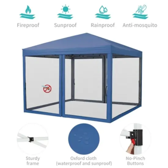 Pop Up Canopy Tent, Portable Easy Up Outdoor Screen Shelter with Mosquito Netting, Patented One Push Immediate Sun Shade with Wheeled Bag image {2}