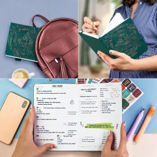 Undated Planner Weekly/Monthly 8.25"x5.5" Dark Teal Gold - Legend Planner image {5}