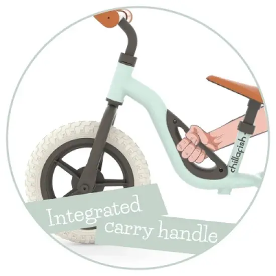 Chillafish Charlie Breeze 10" Kids' Balance Bike - Mint Green: Adjustable Handlebar & Seat image {6}