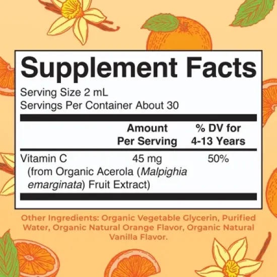 MaryRuth's Kids Vitamin C Drops, Orange Vanilla, Org, 2 oz image {1}
