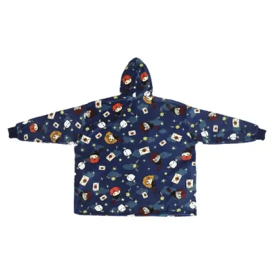 Harry Potter Chibi Characters & Icons Blue Long Sleeve Oversized Hoodie Wearable Blanket-OSFA image {3}