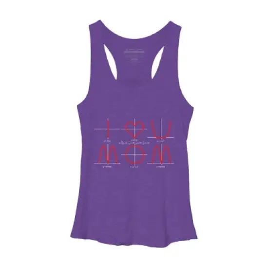 Women's Design By Humans I Love You Mom Math Equations By WatercolorFun Racerback Tank Top image {3}