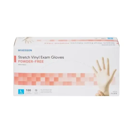 McKesson Vinyl Gloves, Powder-Free, Ivory, Large, 100 Count, 1 Box image {4}