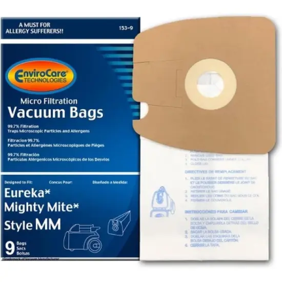 Eureka Style MM Eureka Mighty Mite 3670 and 3680 Series CanistersMicro Filtration Vacuum Cleaner Bags 9 Bags image {9}
