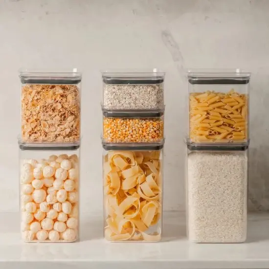 OU Airtight Food Storage Container 4.2 Cup, BPA Free, Clear Plastic Food Storage Container with Leak Proof Lid, Stackable Kitchen Organizer image {7}