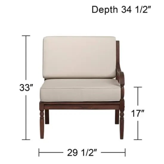 Teal Island Designs Napa Modular Natural Dark Oil Acacia Right Arm Chair image {3}