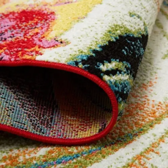 3'3"x4'3" Splash Kids' Rug White/Pink - Home Dynamix image {3}