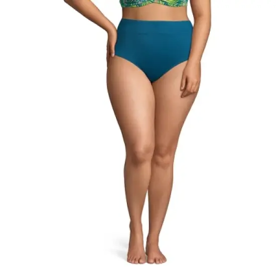 Lands' End Women's Tummy Control High Waisted Bikini Bottoms image {11}
