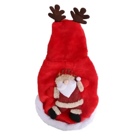 iMountek"Christmas Pet Costume Santa Outfit with Reindeer Antlers &ndash; Winter Clothes for Dogs & Cats XL"Red image {10}