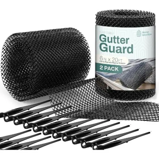Home Intuition Leader and Gutter Guard from Leaves, Twigs, Branches Plastic Mesh Guards Leaf Protector image {7}