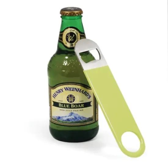TrueBlade Bottle Opener - Easy Grip Heavy Duty Stainless Steel Flat Beer Bottle Opener, Bar Key for Bartender, Barware Tools - 9.75 inch, Green image {3}