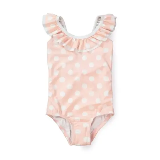 Hope & Henry Girls' Ruffle Neck One-Piece Swimsuit, Toddler image {4}