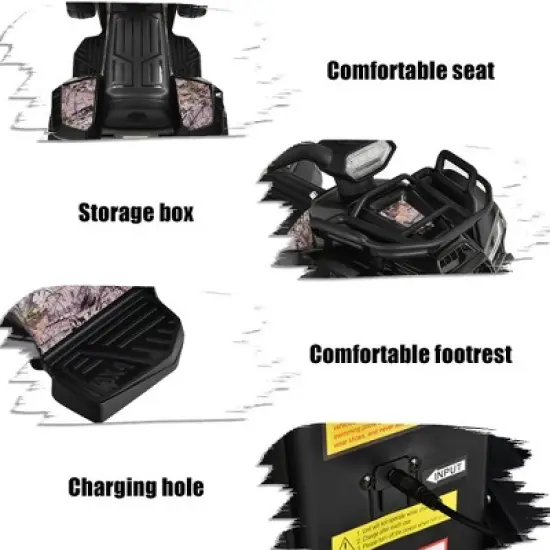 Costway 6V Kids ATV Quad Electric Ride On Car Toy Toddler with LED Light MP3 image {8}