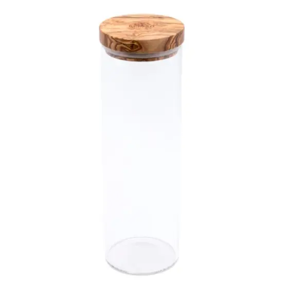 Berard Glass Storage Jar With Olive Wood Lid, 50-ounce image {5}
