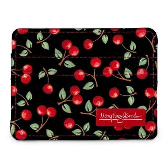 Mary Engelbreit Cherries Slim Wallet, 4 cards RFID blocking tech image {4}