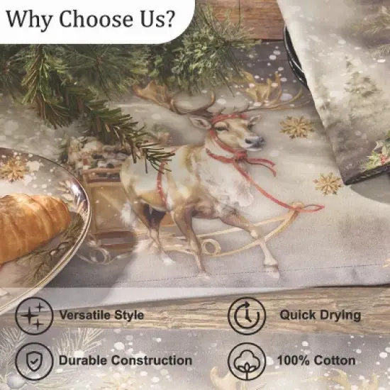 Park Designs Snow Globe Reindeer Table Runner 13" X 36" image {4}