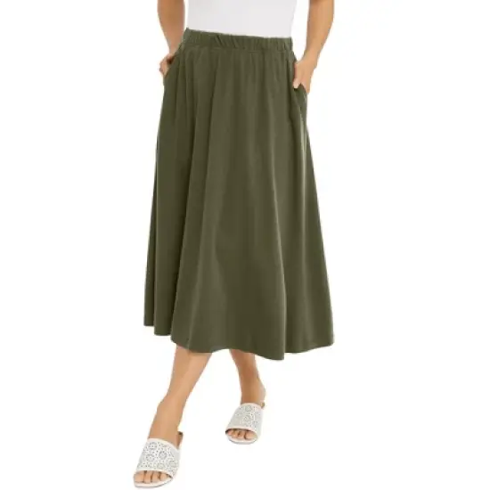 Jessica London Women&rsquo;s Plus Size Soft Ease Midi Skirt image {10}