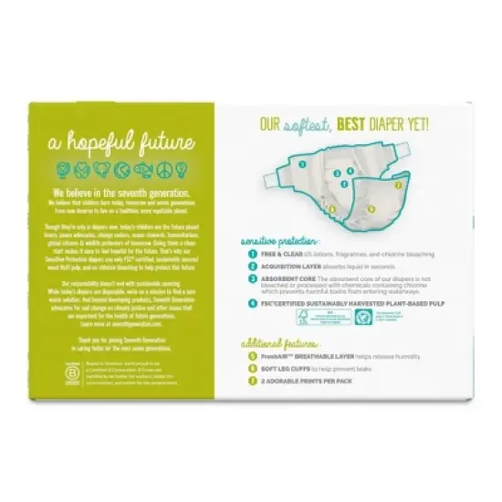 Seventh Generation Sensitive Protection Diapers - (Select Size and Count) image {1}