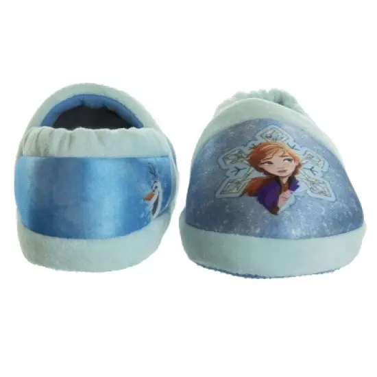 Disney Frozen Girl Slippers - Elsa and Anna Plush Lightweight Warm Comfort Soft Aline House Shoes &ndash; Ice Blue (sizes 5-12 Toddler-Little Kid) image {5}