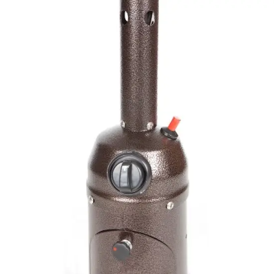 Fire Sense Portable Patio Heater Outdoor Tabletop Lightweight Propane 10,000 BTU Auto-Shutoff Valve ODS Compliant - Hammer Tone Bronze image {5}