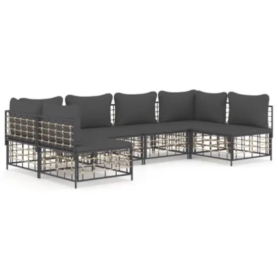 vidaXL Garden Lounge Set Anthracite, Dark Grey image {8}