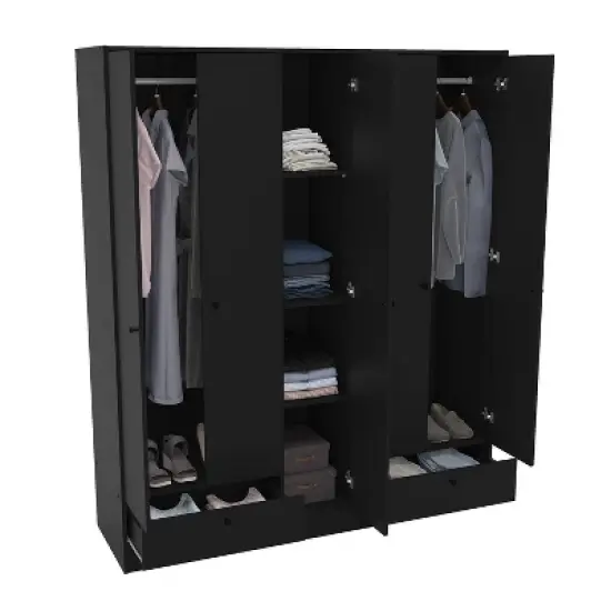 Denmark 5 Door 2 Drawer Wardrobe - Polifurniture image {2}