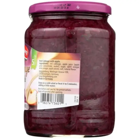 Hengstenberg Red Cabbage with Apple - Case of 12/24 oz image {4}