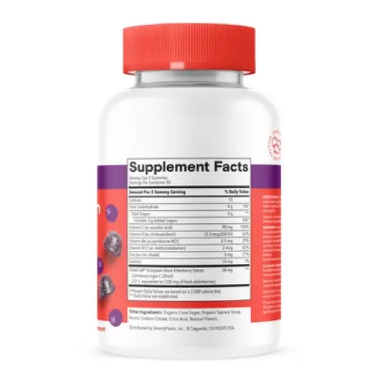 SmartyPants Kids Triple Action Immunity Chewables with Vitamins C, D3, & Zinc, Elderberry - 60ct image {1}