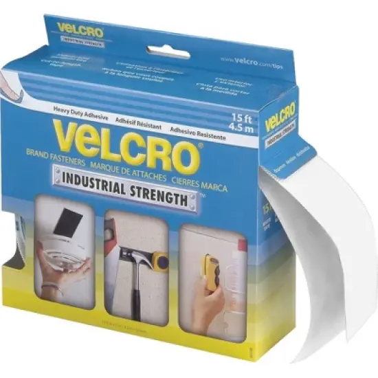 Velcro Industrial Strength Sticky-Back Hook and Loop Fasteners 2" x 15 ft. Roll White 90198 image {1}