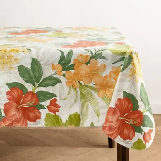 Elrene Callisto Tropical Floral Printed Vinyl Indoor/Outdoor Tablecloth - Elrene Home Fashions image {4}